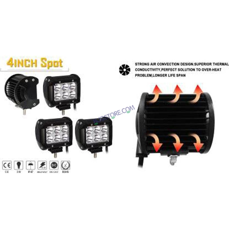HJG 6 LED Square LED Fog Light For Universal For Bike, Universal For Car Universal For Bike, Universal For Car (Set of 2 with Switch) - HJGstore.com
