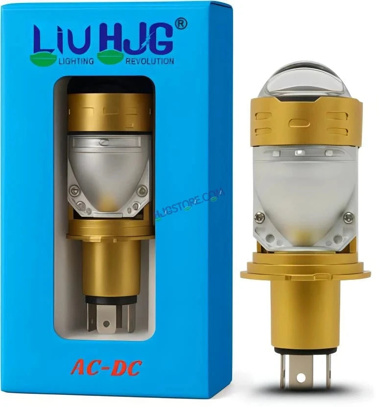 HJG RTD Lens H4 White/Yellow New Model Yellow Low White High RTD Lens Dual Projector Lens H4 LED Bulb 50W HJG Projector Light H4 LED RTD Lens with Fan Bulb 5000LM Dual Beam WY Hi/Lo Beam Headlight 12V/24V for Motorcycle/Car, Set of 1, White/Yellow Hi/Lo - HJGstore.com