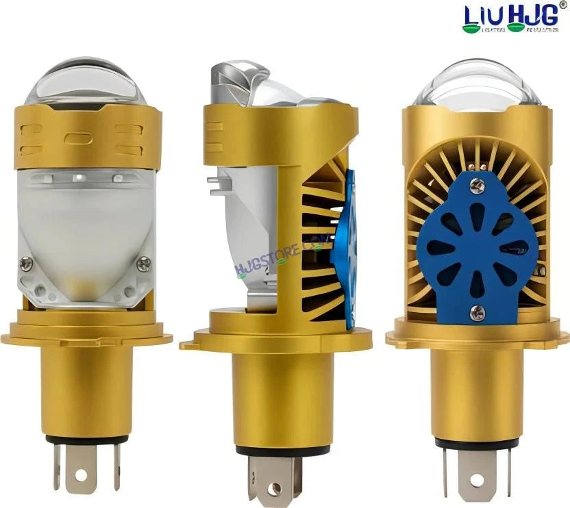 HJG RTD Lens H4 White/Yellow New Model Yellow Low White High RTD Lens Dual Projector Lens H4 LED Bulb 50W HJG Projector Light H4 LED RTD Lens with Fan Bulb 5000LM Dual Beam WY Hi/Lo Beam Headlight 12V/24V for Motorcycle/Car, Set of 1, White/Yellow Hi/Lo - HJGstore.com