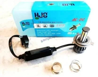 HJG M3 Mini ORIGINAL LED Headlight Bulb H4 50W For All Motorcycles (Low and High Beam Bulbs (White) AC/DC 50Watt 3 Side Chip) - Type H4 - HJGstore.com