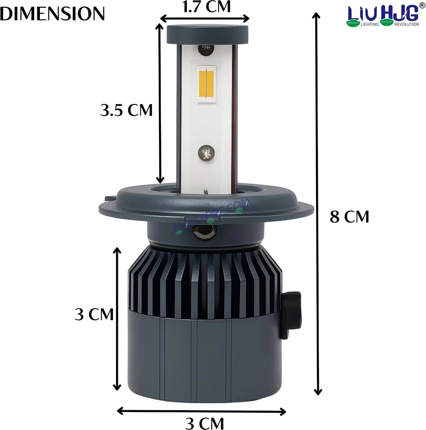 HJG M3 Remote Multi Beam 120W H4 3 in 1 3000K 4300K 6000K LED Bulb AC/DC Headlight White/Yellow/Warm White/Flash Beam 60W + 60W for Bike Car Light H4 LED with Fan Remote Hi/Lo Beam Headlight 12V/24V for Bike/Car, Set of 1, White/Yellow/Warm White Hi/Lo - HJGstore.com