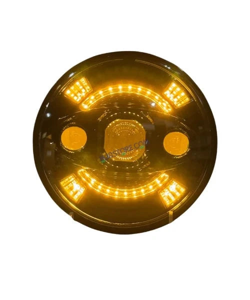 HJG New 100W Tri Projector 7 Inch Headlight Assembly C-194 100W White LED Headlight New Model 3 Projector Lens Headlight Assembly for Royal Enfield | 80-100W CREE/Osram LED Chip Multi color White/Yellow Compatible with Royal Enfield, Jeep, Thar, Gypsy - HJGstore.com