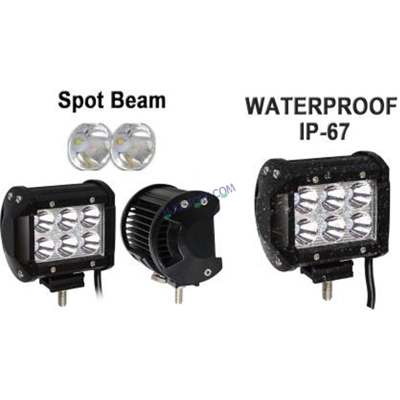 HJG 6 LED Square LED Fog Light For Universal For Bike, Universal For Car Universal For Bike, Universal For Car (Set of 2 with Switch) - HJGstore.com