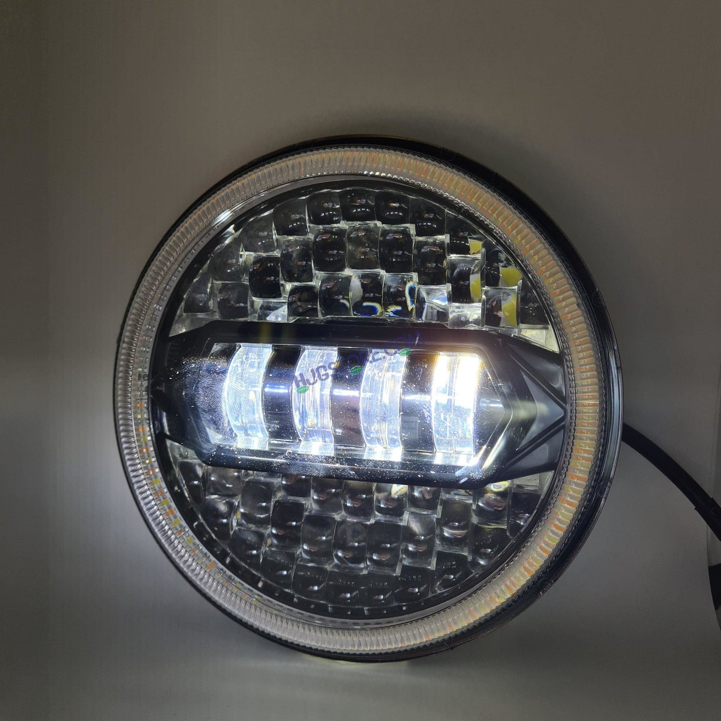 HJG 7 Inch Diamond Cut Round Led Headlight Fits in Royal Enfield all model and Mahindra Thar - HJGstore.com