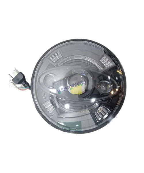 HJG New 100W Tri Projector 7 Inch Headlight Assembly C-194 100W White LED Headlight New Model 3 Projector Lens Headlight Assembly for Royal Enfield | 80-100W CREE/Osram LED Chip Multi color White/Yellow Compatible with Royal Enfield, Jeep, Thar, Gypsy - HJGstore.com