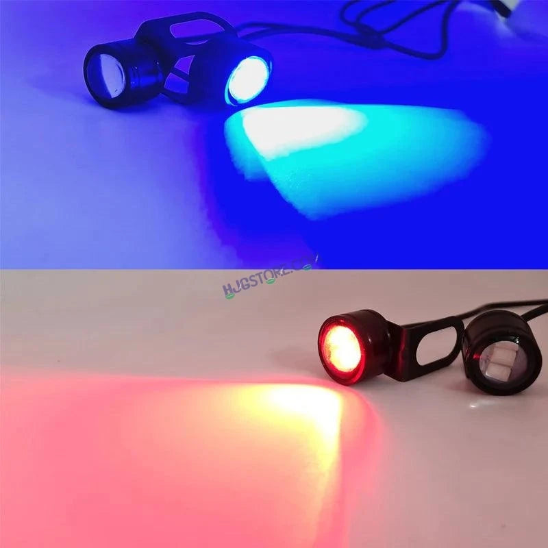 HJG LED Eagle Eye Lamp DRL Strobe Light with Flashing Handle Light Red & Blue Universal for Motorcycle - HJGstore.com