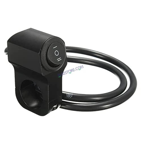 HJG Handlebar Switch 3 Way Universal 12V Handlebar CNC Metal Switch (3-Way) for All Bikes and Motorcycles HJG On-Off-On Headlight Fog Brake Light Switch Fit For All Motorcycles (Black) - HJGstore.com