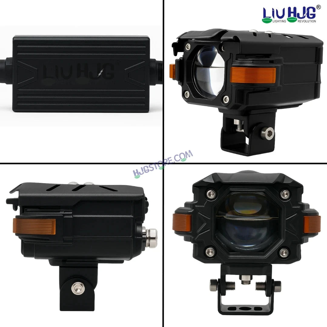 HJG NightBreaker P107 Dual Projector Lens Foglight 120W Dual Lens Projector Lens Fog Light 120W Foglight Ultra Wide Dual Intensity LED Fog Lights White/Yellow Universal For All Cars & Bikes with Hazard Indicator LIU HJG NightBreaker P107 Fog Red Amber DRL - HJGstore.com