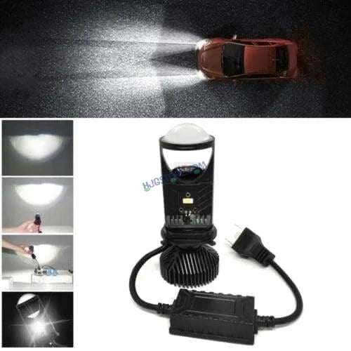 HJG Y6 Projector Lens Set of 2 H4 LED Bulb 100W Car HJG Y6 Projector Light Lamp H4 LED Mini Projector Lens with Fan for Bike Bulb 7000LM Conversion Kit Hi/Lo Beam Headlight 12V/24V for Motorcycle, Set of 2, Car, White - HJGstore.com
