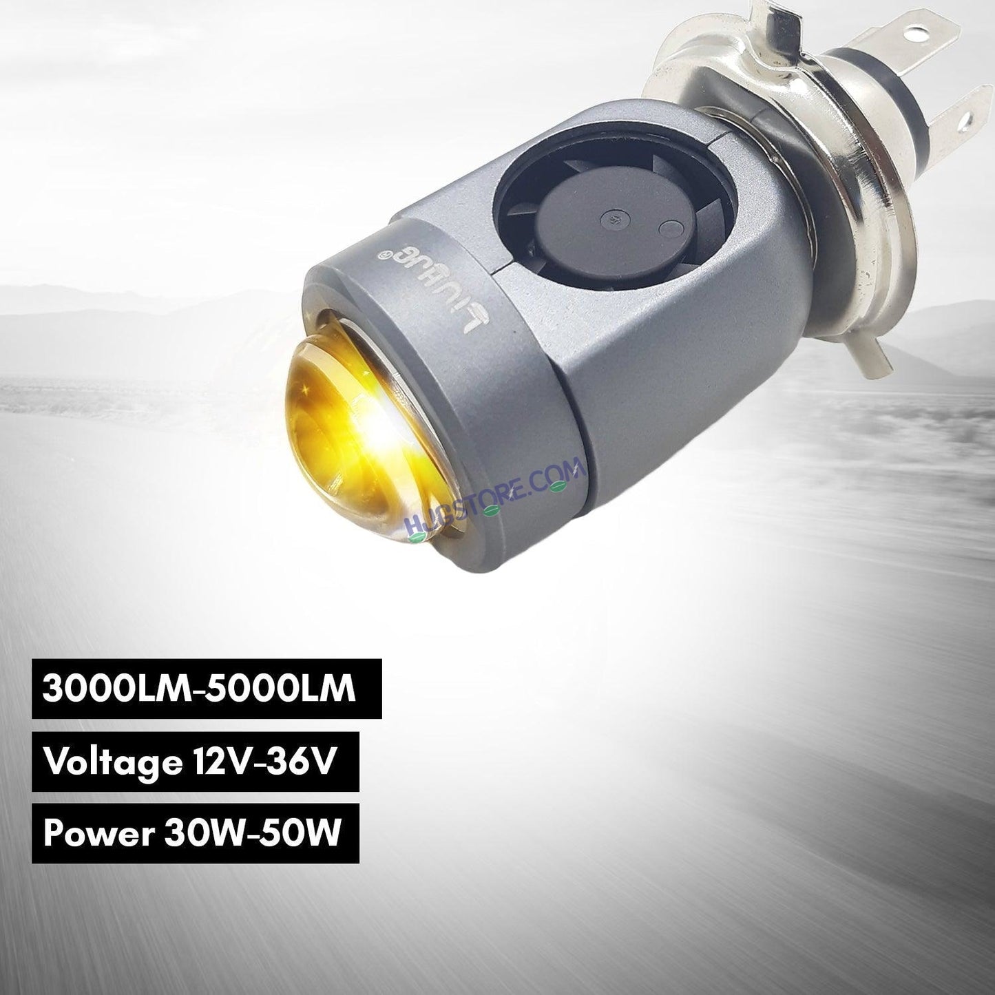 LIU HJG Motorcycle LED Headlight Bulb Yellow/White With H4 Fitting (12V-36V) (30W-50W, pack Of 1) - HJGstore.com