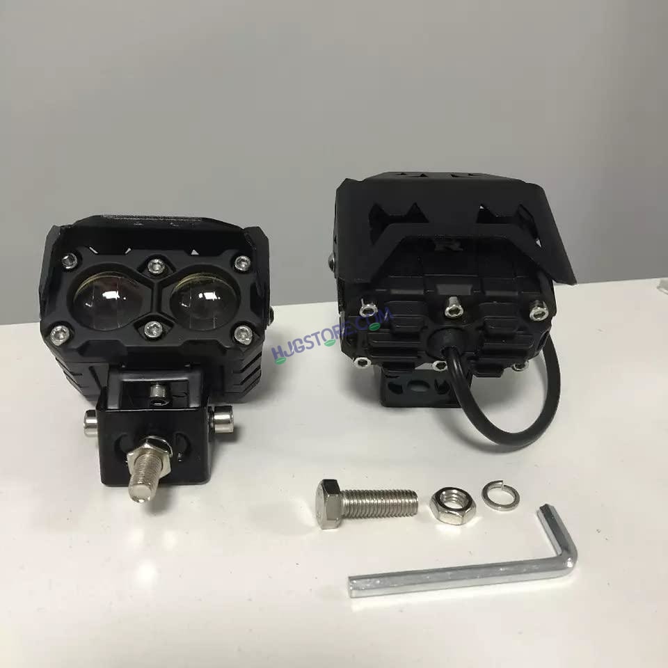 HJG Double Lens Dual Tone Fog Light with Smart LED 12-80W with Universal Fit for All Cars and Bikes (Hjg Original) - Yellow/ White - HJGstore.com