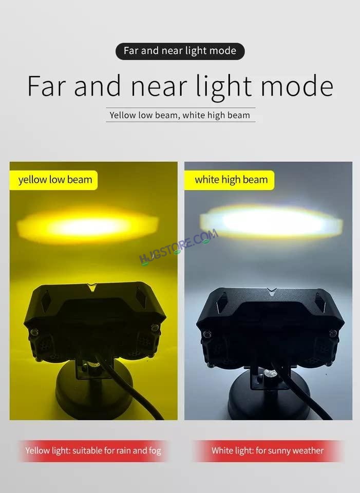 HJG Future Eyes 3 LED 120W Fog Light (3 Round LED HJG Fog Light, 60W per pc * 2 = 120W Total) White Yellow - HJGstore.com