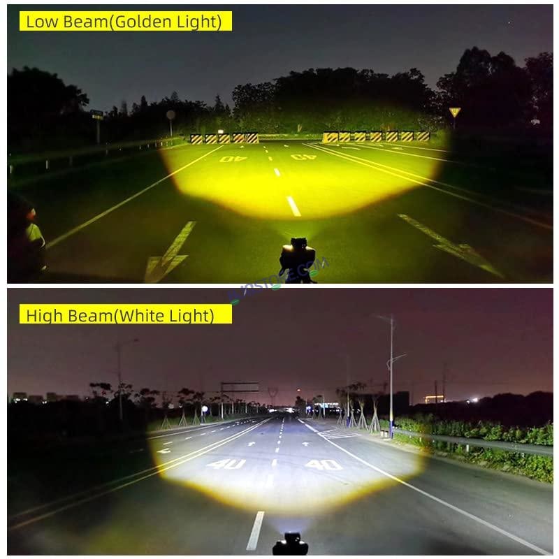 HJG Double Lens Dual Tone Fog Light with Smart LED 12-80W with Universal Fit for All Cars and Bikes (Hjg Original) - Yellow/ White - HJGstore.com