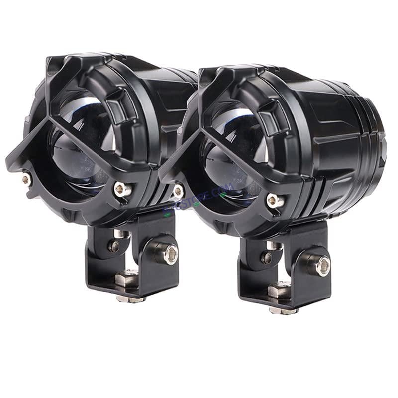 HJG Mercedes Y Lens Foglight with Wiring Harness Kit Ultra Wide Dual Intensity LED Driving Fog Lights White/Yellow (2*45W = 90W Total) Universal For All Cars & Bikes With Wiring Harness Kit - HJGstore.com