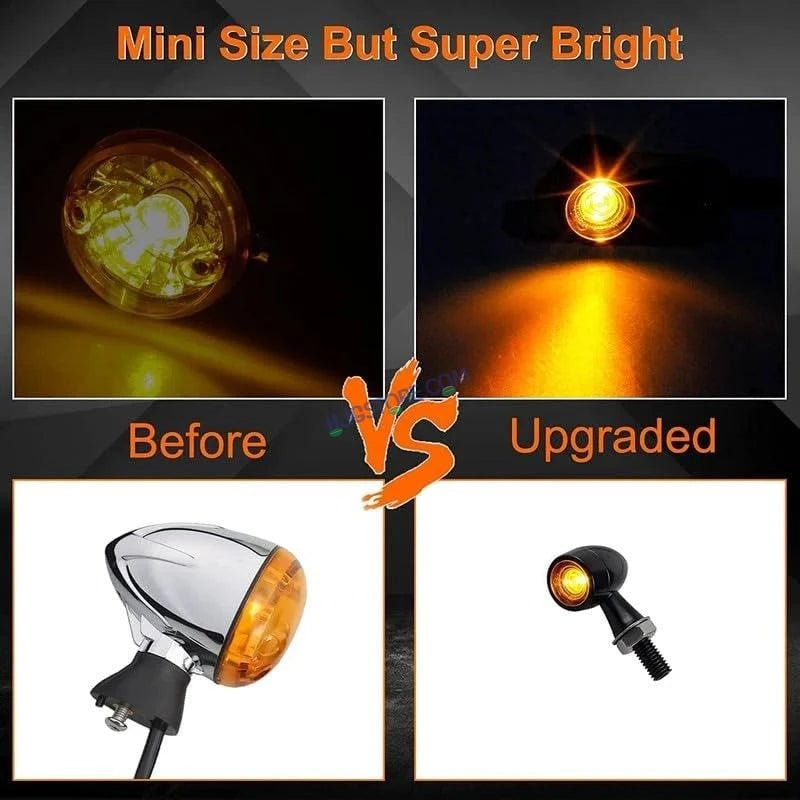HJG Bullet Shape Turn Signal Lights Indicator Universal for All Bikes Models Turn Signal Lights Motorcycle 4pc - HJGstore.com