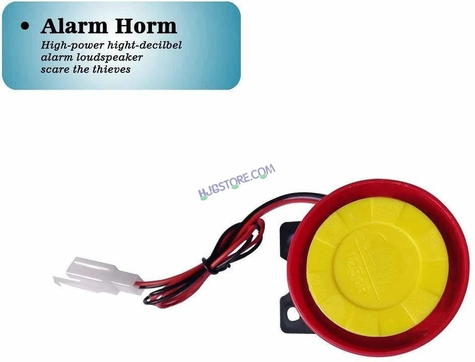 HJG Keyless Alarm System Kit Keyless Start One-Way Bike Alarm Kit for Two Wheeler Security HJG Anti-Theft Alarm System Kit (Loud Siren 125 dB, Flashing Light) LIU HJG Keyless Alarm System Kit - HJGstore.com