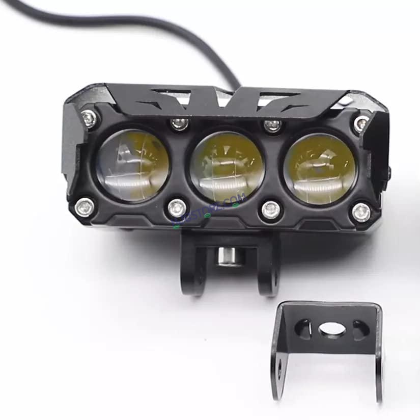 HJG Future Eyes 3 LED 120W Fog Light (3 Round LED HJG Fog Light, 60W per pc * 2 = 120W Total) White Yellow - HJGstore.com