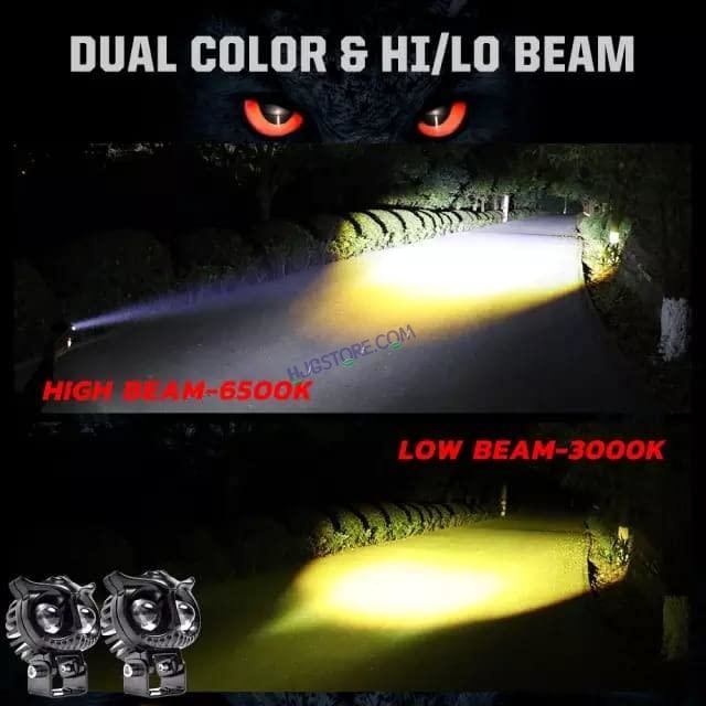 HJG New Model Owl Fog Light For Bike/Car/Thar/Jeep ( Cool White, 40W each * 2 = 80W Total ) - Pack of 2 - HJGstore.com