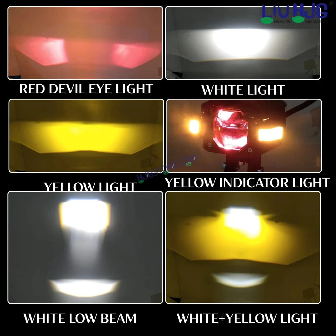 HJG NightBreaker P107 Dual Projector Lens Foglight 120W Dual Lens Projector Lens Fog Light 120W Foglight Ultra Wide Dual Intensity LED Fog Lights White/Yellow Universal For All Cars & Bikes with Hazard Indicator LIU HJG NightBreaker P107 Fog Red Amber DRL - HJGstore.com