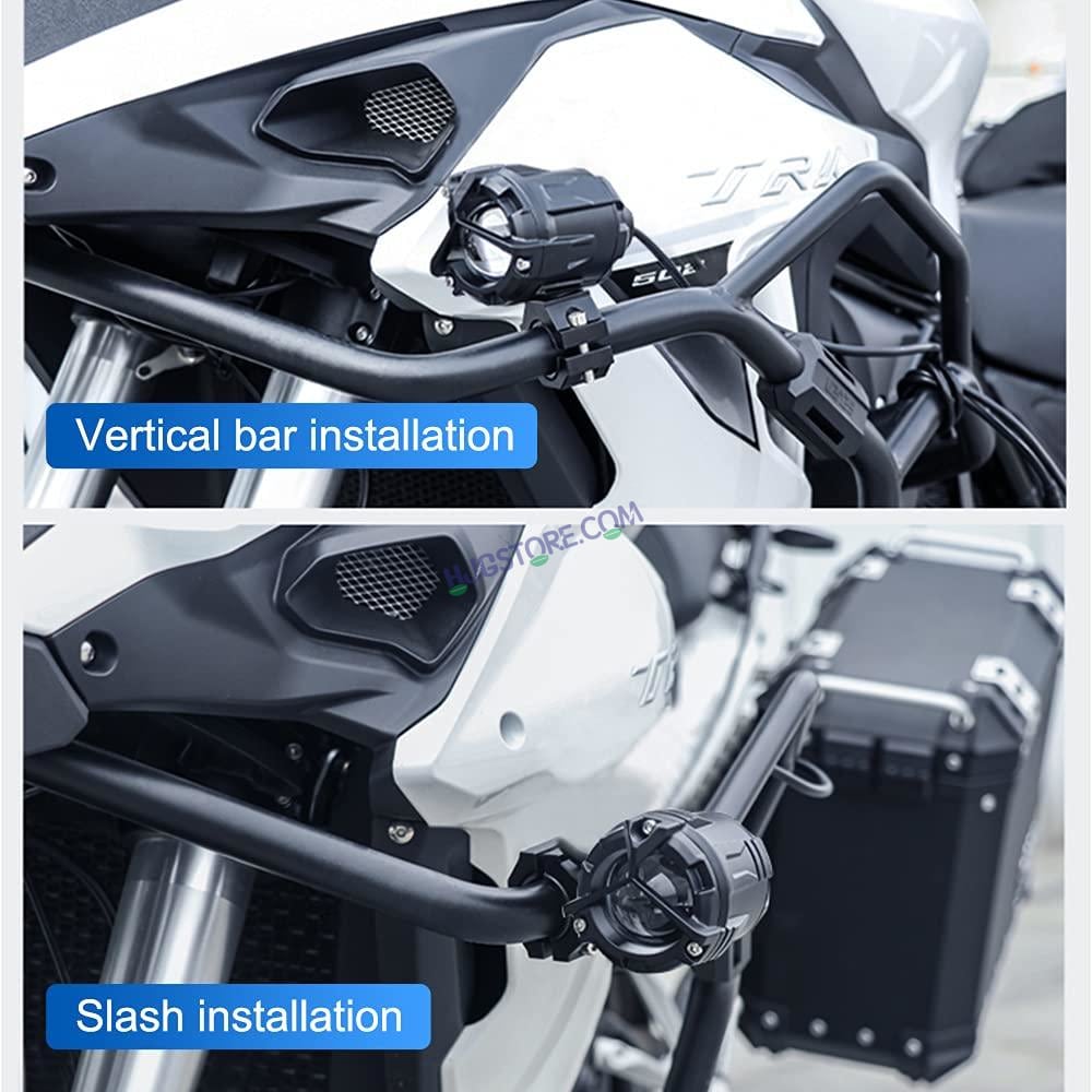 HJG Mercedes Y Lens Foglight with Wiring Harness Kit Ultra Wide Dual Intensity LED Driving Fog Lights White/Yellow (2*45W = 90W Total) Universal For All Cars & Bikes With Wiring Harness Kit - HJGstore.com