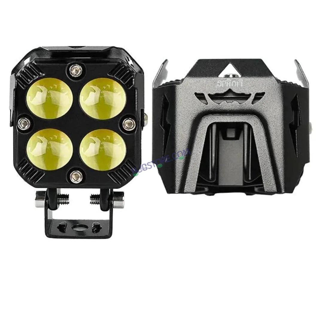 Original HJG 3-in-1 HJG Fog Light: 120W-12V Red, White, Yellow! Illuminate Your Ride with 4 LED Laser Widelight. Perfect for Bike, Car, Thar, Jeep Adventures - HJGstore.com