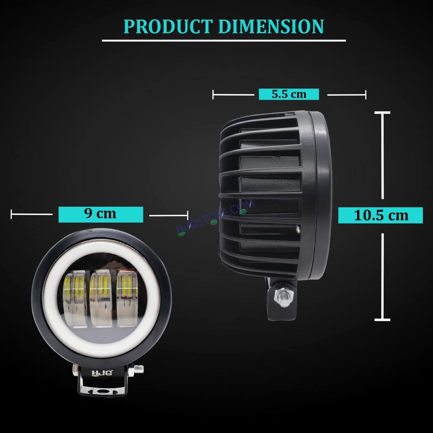 HJG Harley Round Shape fog light 3 Led Blue DRL For bikes and cars.(Light Power: 60W Voltage: DC9-80V) - HJGstore.com