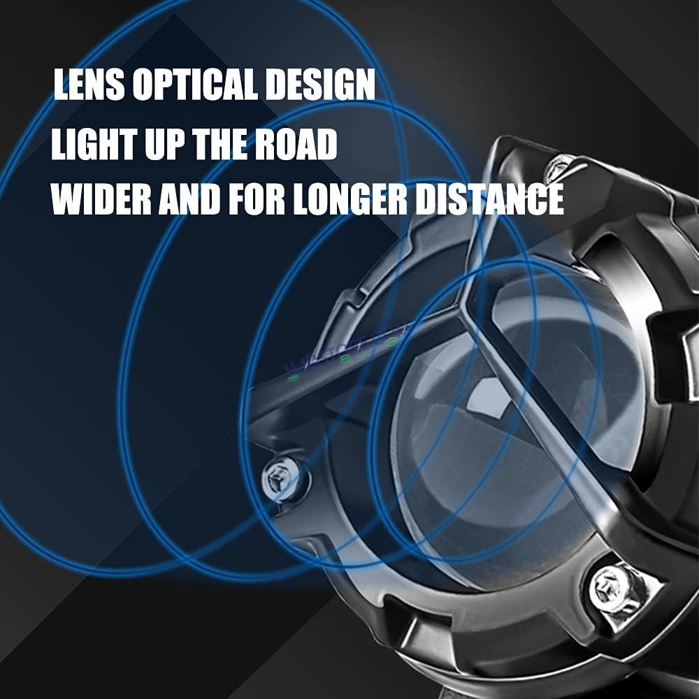 HJG Mercedes Y Lens Foglight with Wiring Harness Kit Ultra Wide Dual Intensity LED Driving Fog Lights White/Yellow (2*45W = 90W Total) Universal For All Cars & Bikes With Wiring Harness Kit - HJGstore.com