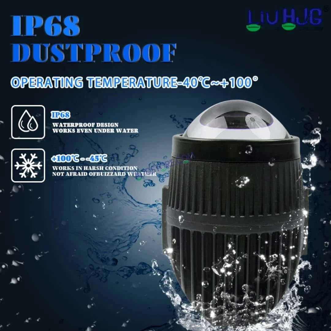HJG New J37 Single Projector Lens 2pc Foglight Single LED Projector Fog Lens 60W with Red DRL Foglight Ultra Wide Dual Intensity LED Fog Lights White/Yellow/Red DRL Projector (60W) Universal For All Cars & Bikes LIU HJG J37 Projector Lens Power Efficient - HJGstore.com