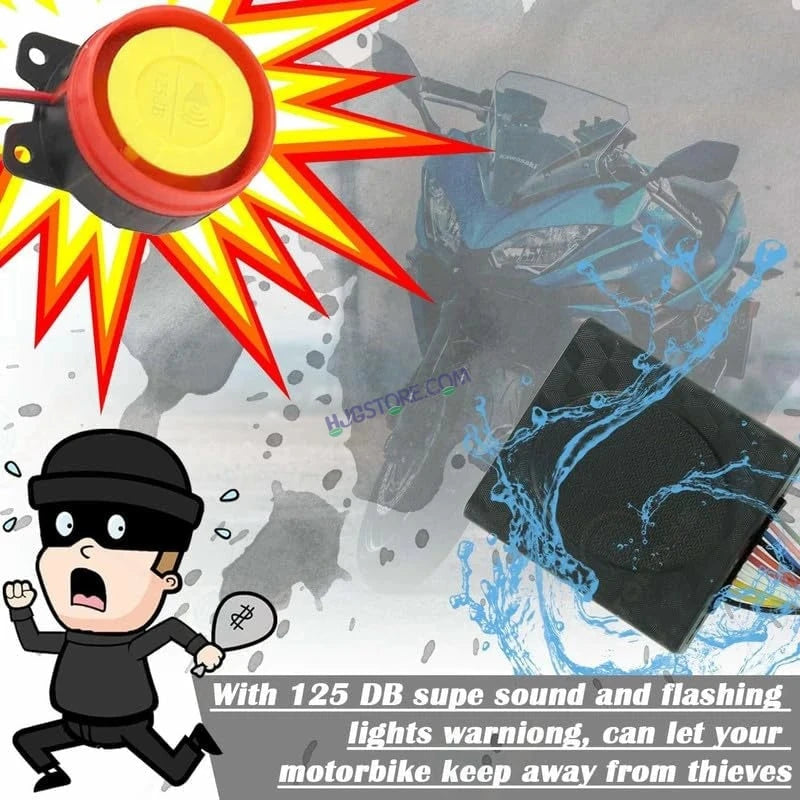 HJG Keyless Alarm System Kit Keyless Start One-Way Bike Alarm Kit for Two Wheeler Security HJG Anti-Theft Alarm System Kit (Loud Siren 125 dB, Flashing Light) LIU HJG Keyless Alarm System Kit - HJGstore.com