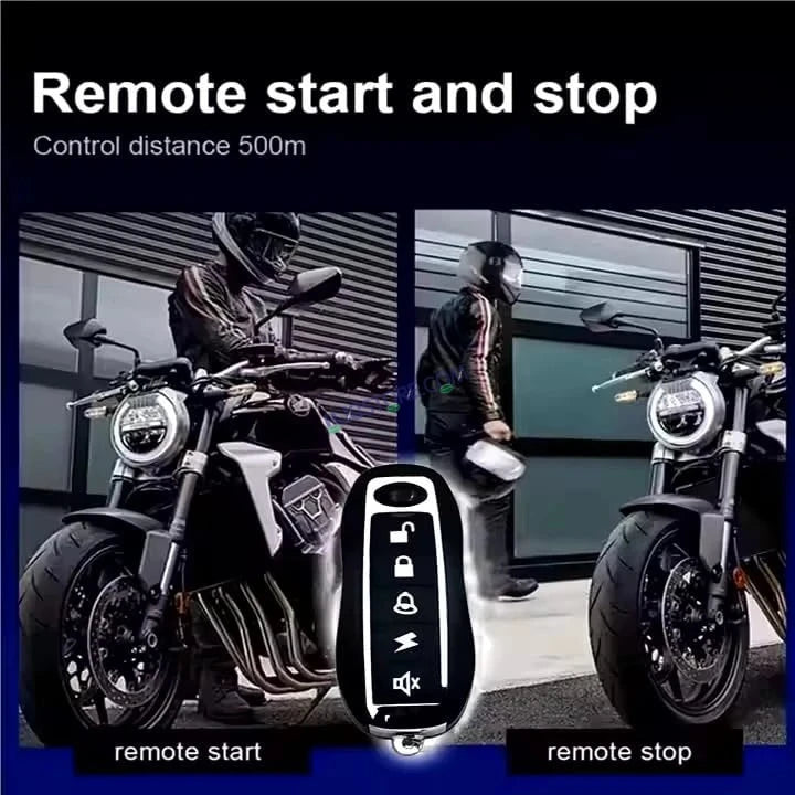 HJG Push Button Alarm System Kit Keyless Start One-Way Bike Alarm Kit for Two Wheeler Security HJG Anti-Theft Alarm System Kit (Loud Siren, Flashing Light 125 dB) LIU HJG Push Button Alarm System Kit - HJGstore.com