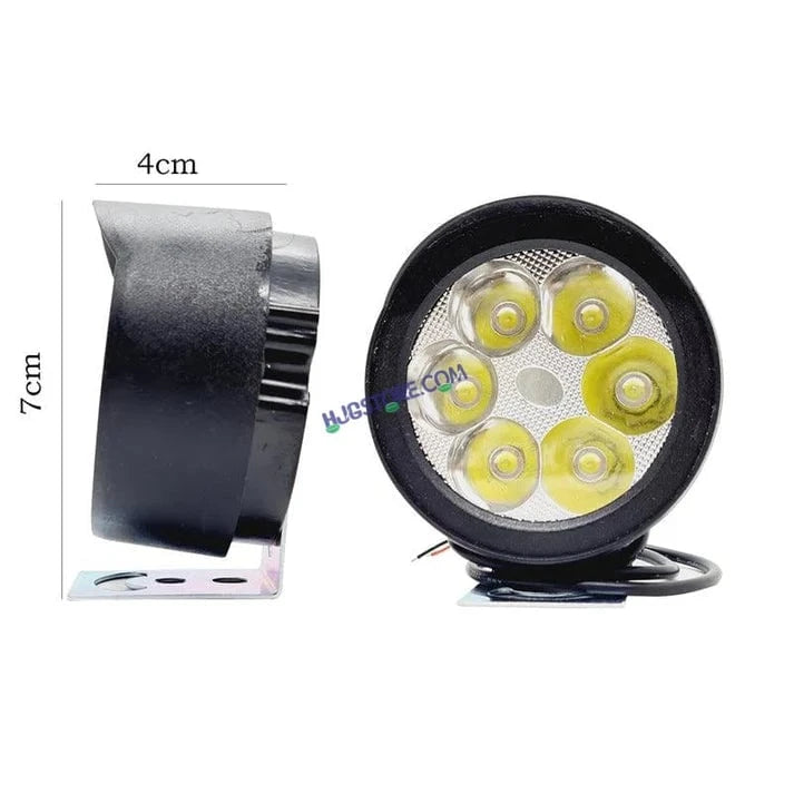HJG 6 LED Yellow Fog Lights for Bikes and Cars High Power, Heavy clamp and Strong ABS Plastic. (6 led Cap Set with Switch) Yellow Only with Flash Mode - HJGstore.com