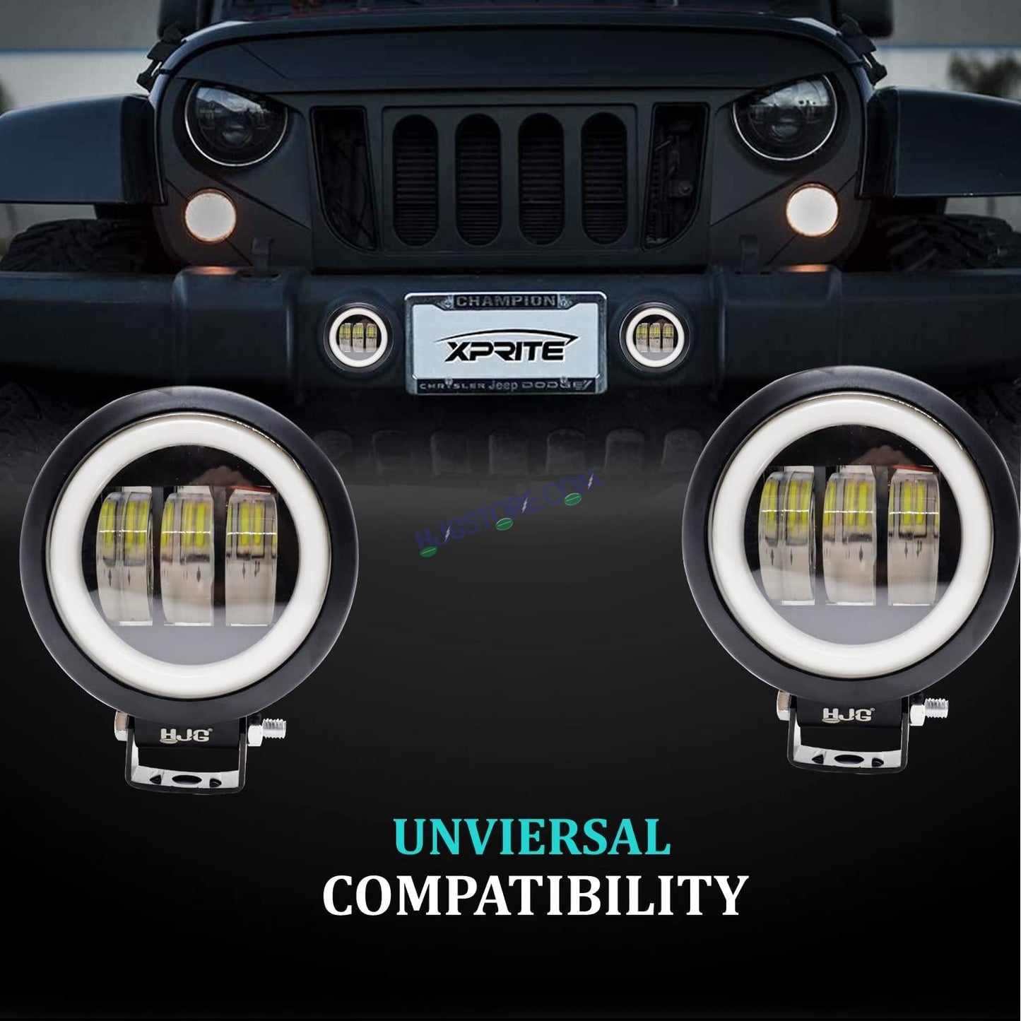HJG Harley Round Shape fog light 3 Led Blue DRL For bikes and cars.(Light Power: 60W Voltage: DC9-80V) - HJGstore.com