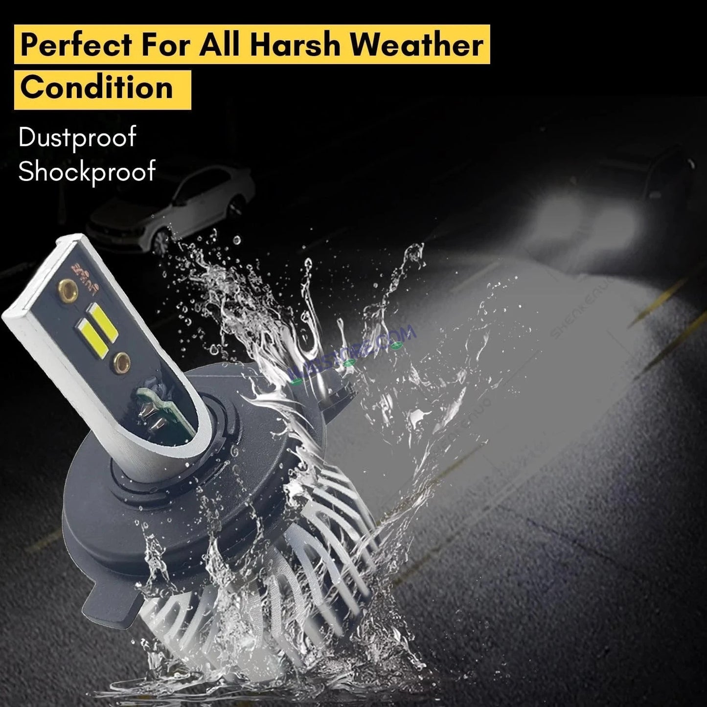 HJG M2 30W AC/DC H4 Headlight LED Bulb 30W LIU HJG M2 30W AC/DC Head Light Lamp H4 LED Mini Projector Lens with Fan for Bike Bulb 4500LM Conversion Kit Hi/Lo Beam Headlight 12V/24V for Motorcycle, Set of 1, White Hi/Lo - HJGstore.com