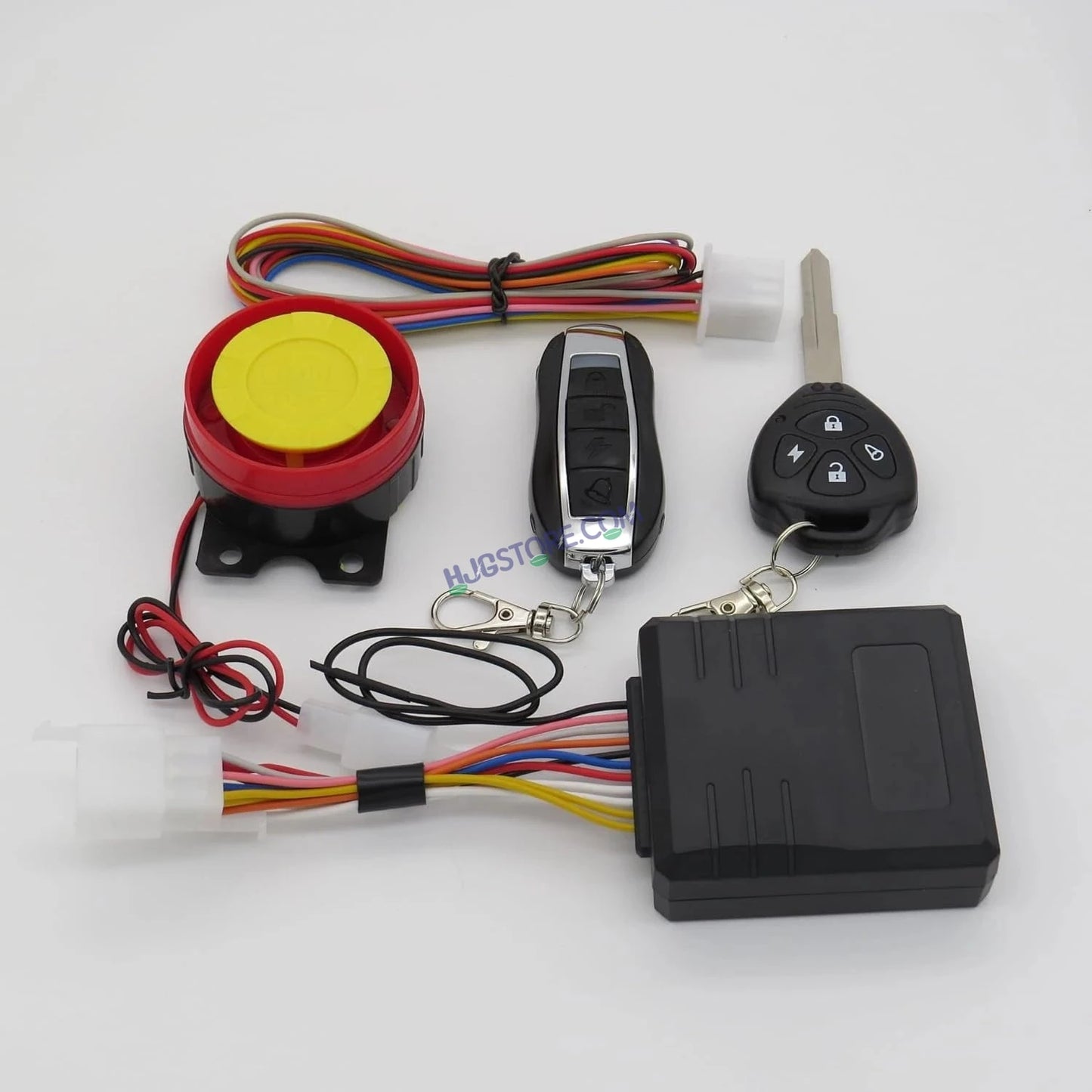 HJG Keyless Alarm System Kit Keyless Start One-Way Bike Alarm Kit for Two Wheeler Security HJG Anti-Theft Alarm System Kit (Loud Siren 125 dB, Flashing Light) LIU HJG Keyless Alarm System Kit - HJGstore.com