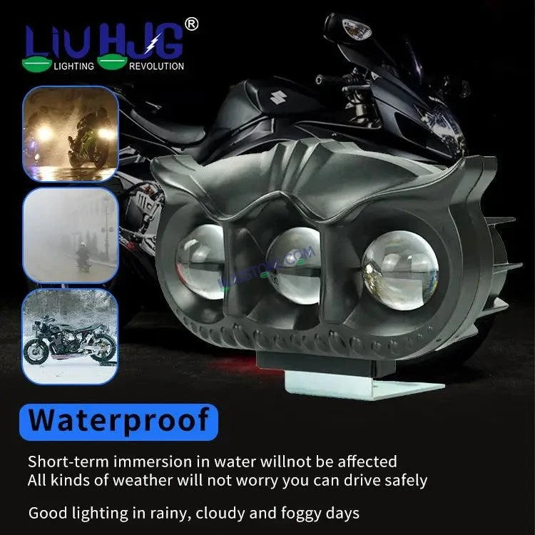 HJG Owl Design Dual Color Mini Led Motorcycle Fog Light Head Light Headlight Led Auxiliary Spot Led Lights for Motorcycle - HJGstore.com