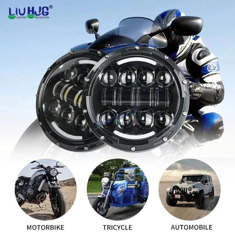 HJG 7 Inch 7 Inch Led Headlight For Land Rover Defender Accessories Halo Led Lights For Royal Enfield Thar 231053 2 - HJGstore.com