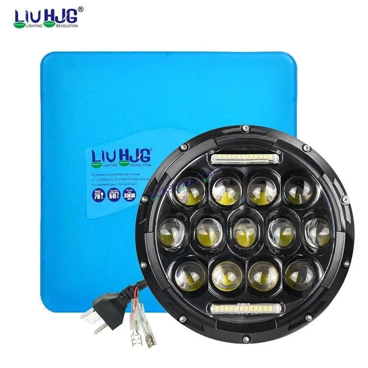 HJG 7 Inch Led Headlight Assembly Halo Lights Dual Color Yellow White 7 Inch Round Motorcycle Lights For Jeeps Universal Car Compatible with Royal Enfield, Jeep & Harley Davidson 231042 2 - HJGstore.com