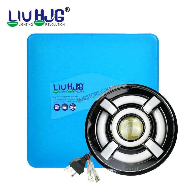 HJG 7 Inch Led Headlight Halo Lights Dual Color Yellow White 30w 7 Inch Round Motorcycle Lights For Jeeps Universal Car Compatible with Royal Enfield, Jeep & Harley Davidson - HJGstore.com