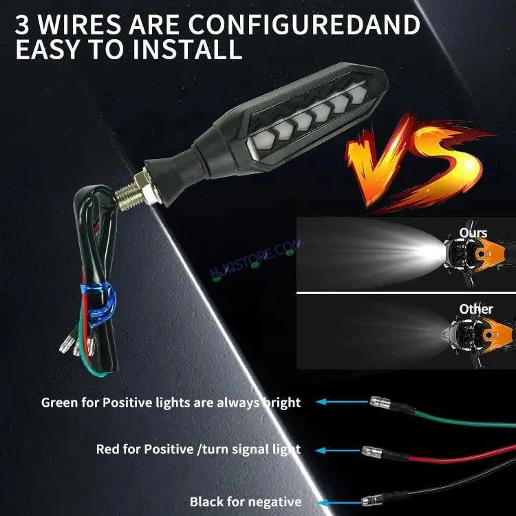 HJG Indicator Round Waterproof Flexible Blinker Bright LED Indicators Universal For All Bike Models Motorcycle Turn Signal Lights HJG Indicator with DRL 231114 - HJGstore.com