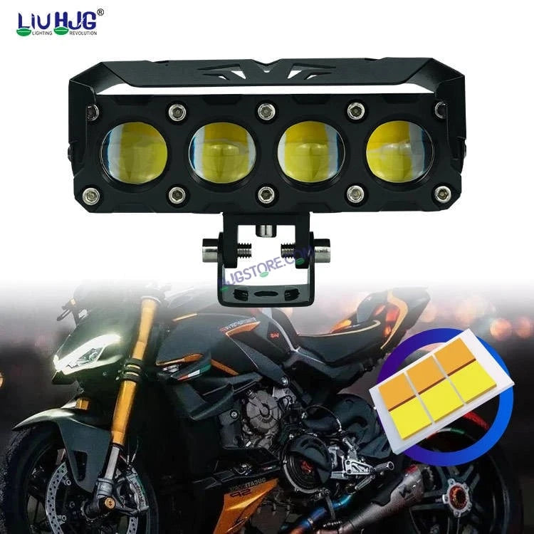 HJG Future Eyes 4 Lens 120W 4 Lens MEGA DRIVE Fog Light For Bike/Car/Thar/Jeep ( Cool White, 60W each * 2 = 120W Total ) - Pack of 2 Future Eyes 4 Lens - HJGstore.com