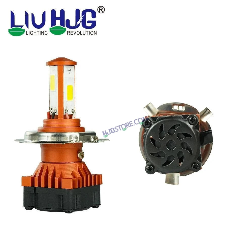 HJG H4 White LED Headlight Bulb H4 For All Motorcycles (Low and High Beam Bulbs (White) White 50W, Pack of 1) - Type H4 - HJGstore.com