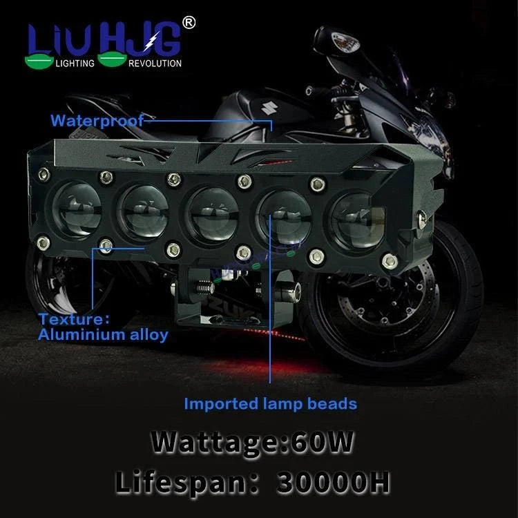 HJG ORIGINAL 150W 5 Lens MEGA DRIVE Fog Light For Bike/Car/Thar/Jeep ( Cool White, 75W each * 2 = 150W Total ) - Pack of 2 - HJGstore.com