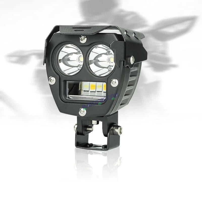 HJG 2 LED Robotic 140W Foglight with Spot and Wide Spread White/Yellow Light 140W Foglight Ultra Wide Dual Intensity LED Driving Fog Lights White/Yellow (2*70W = 140W Total) Universal For All Cars & Bikes LIU HJG Robotic 2 LED 140W Foglight White/Yellow - HJGstore.com