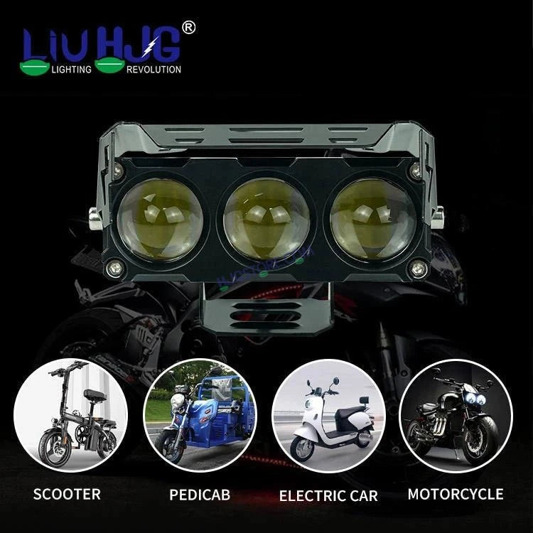 HJG Future Eyes 3 Lens 90W 3 Lens MEGA DRIVE Fog Light For Bike/Car/Thar/Jeep ( Cool White, 45W each * 2 = 90W Total ) - Pack of 2 Future Eyes 3 Lens - HJGstore.com