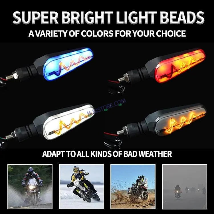 HJG Bike Heartbeat Indicator Waterproof Flexible Blinker Bright LED Indicators Universal For All Bike Models Motorcycle Turn Signal Lights HJG Indicator with DRL Heartbeat Indicator - HJGstore.com
