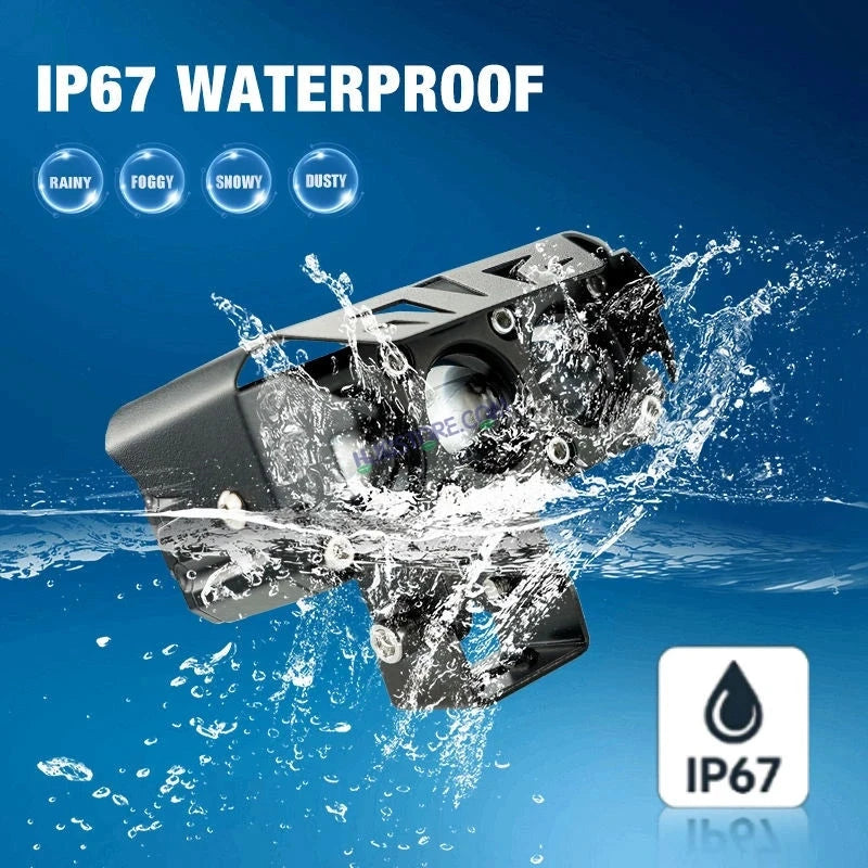 HJG Future Eyes 3 Lens Foglight with Wiring Harness Kit 120W 3 Lens Projector Lens Fog Light 120W Foglight Ultra Wide Dual Intensity LED Fog Lights White/Yellow Universal For All Cars & Bikes LIU HJG Future Eyes 3 Lens Foglight with Wiring Harness Kit - HJGstore.com