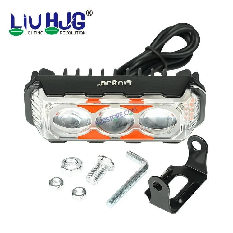 HJG 3 LED Light Bar with Red Blue Flash Strobe Fog Light for Bikes and Cars High Power, Heavy clamp and Strong aluminum. (3 LED Fog Light Bar Single) White/Yellow, Red Blue Strobe Flash, Pack of 1 - HJGstore.com