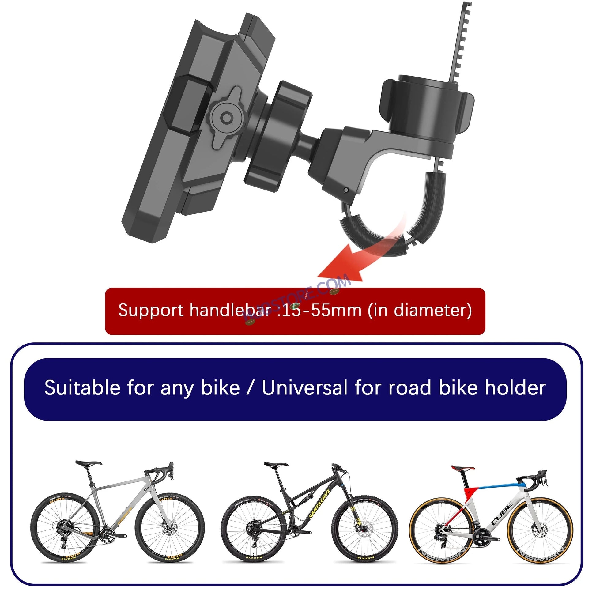 HJG Compact Pro 7579 Type-C Shockproof Mobile Holder with Jaw Grip Damper Anti Vibration with Type-C USB Charger for Bike, Two Wheelers Universal HJG Mobile Holder Pro 7579 Anti-Shake Anti-Theft Zero Vibration Shockproof Mobile Holder with Type-C Charger - HJGstore.com