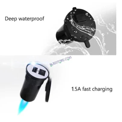 HJG USB Mobile Fast Charger Waterproof Motorcycle Handlebar USB Charger for Bike, Two Wheelers Universal LIU HJG Two Wheeler USB Mobile Phone Fast Charger 12V 5V-1.5A Moto Adapter Power Supply Socket for Phone Mobile Motorbike Accessories - HJGstore.com