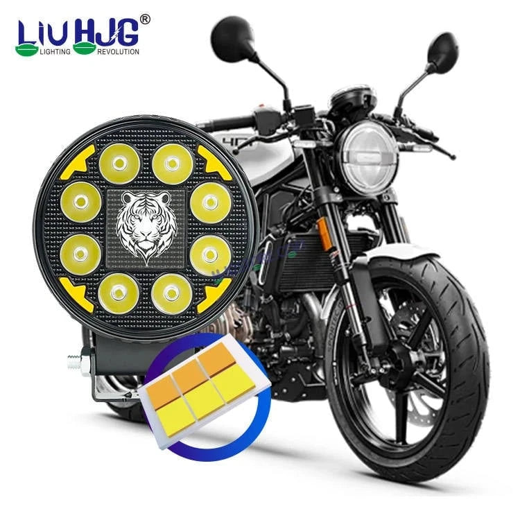 HJG 8 LED Tiger Round New Model Fog Light 60W LIU HJG Round Tiger Fog Light with DRL For Universal For Bike Universal For Car (Set of 2) 60W HJG - HJGstore.com